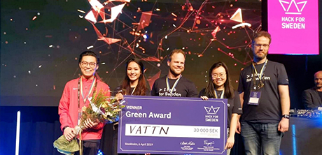 Det vinnande laget av Green Award på Open Hack Sweden 2019