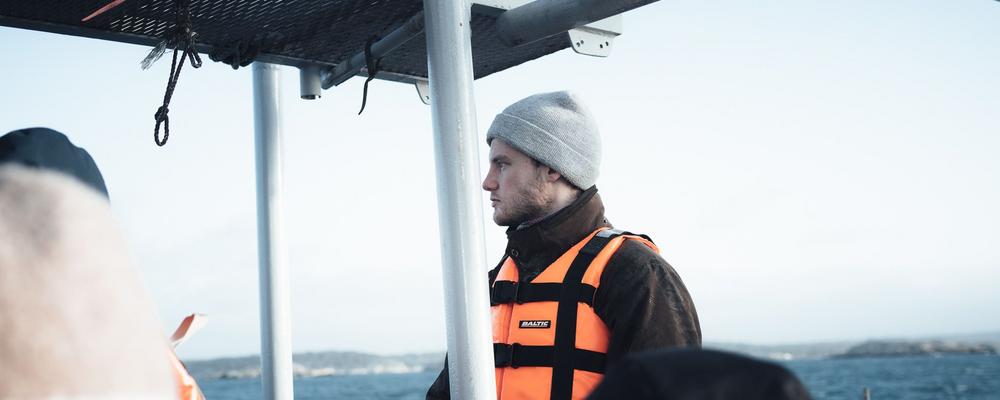 Lukas Lind in research vessel