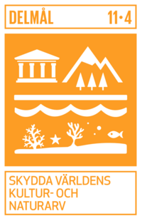 Logotyp för hållbarhetsmål 11:4, illustration.