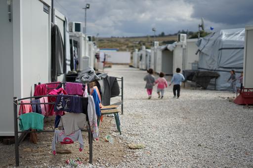 Flyktingläger i Grekland.