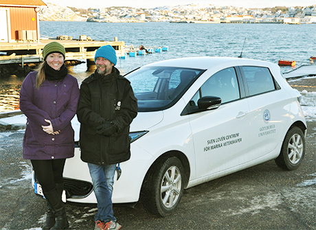 Linda Svanberg och Lars Ljungqvist, miljösamordnare på Kristineberg. Karl-Anders Wallin saknas på bilden. 