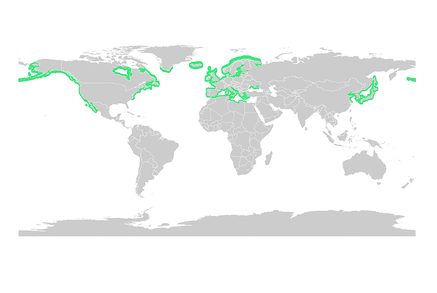 Map of eelgrass meadows.