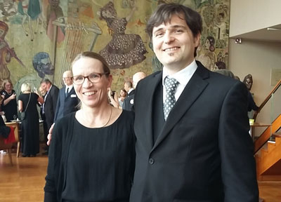 Maria Olaussen och Stefan Dollinger på professorsinstallationen