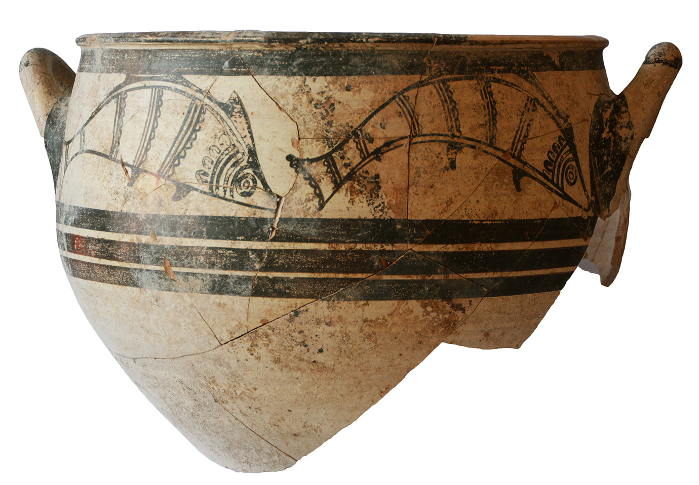 Mycenaean (Greek) vessel with fish motifs, c. 1300 BC. Photo: Peter Fischer.