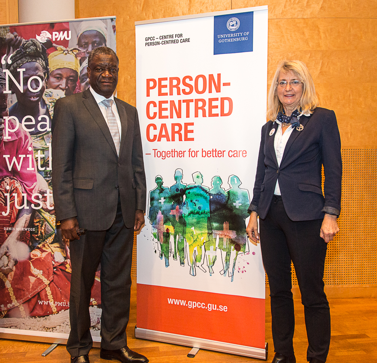 Dr Denis Mukwege och professor Marie Berg