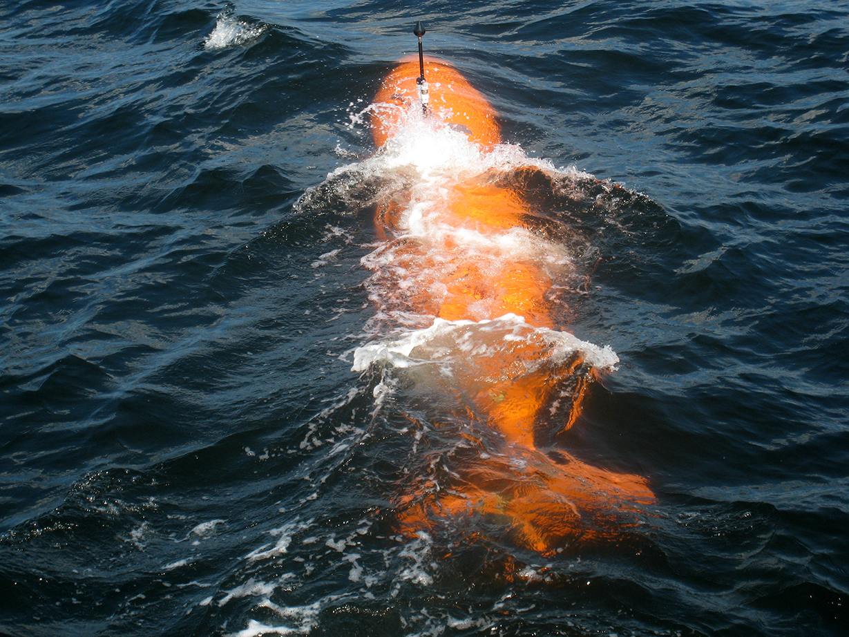 Underwater vehicle at sea