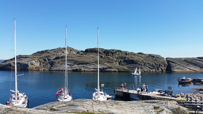 sailingboats in a doc in the archipelago