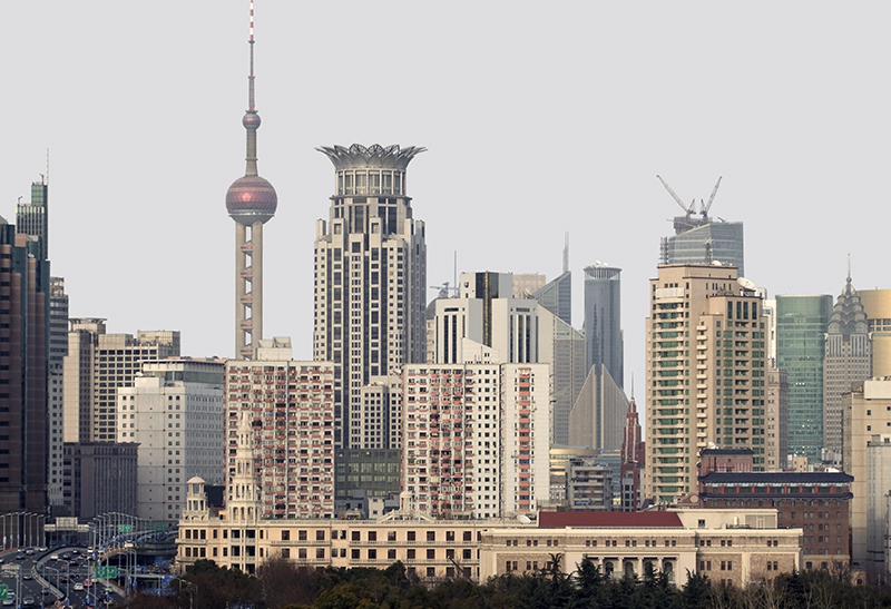 Stadsvy över Shanghai