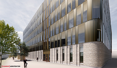 Illistration av Naturvetenskapliga fakultetens nya byggnad som planeras vara klar 2023.