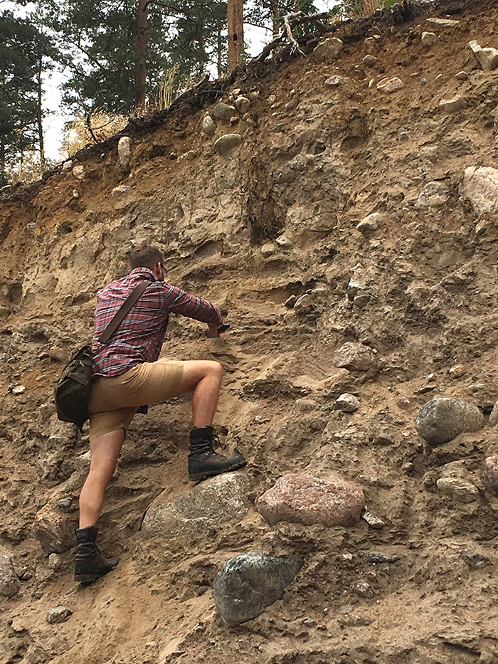 Gustaf Peterson i fältarbete