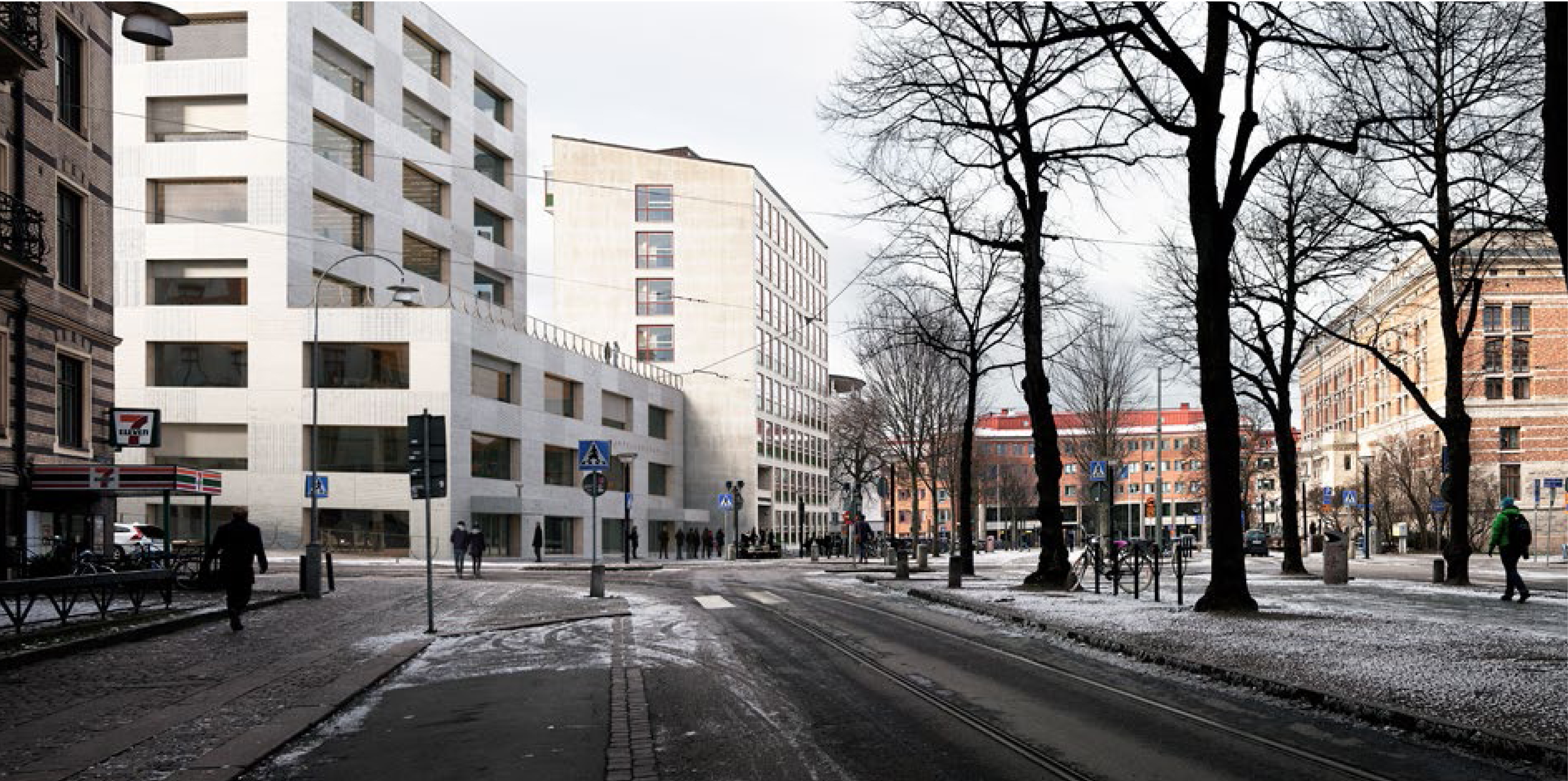 I januari startar förberedelserna för att kunna uppföra en ny byggnad för Handelshögskolan. Bild: Johannes Norlander Arkitektur