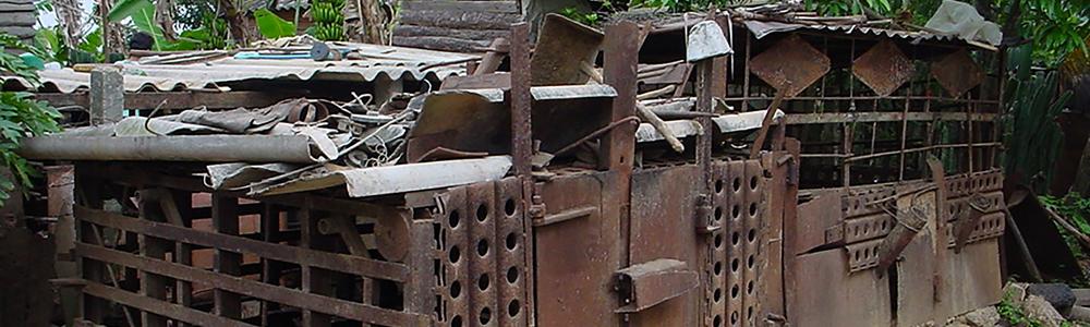 Shed built of metal scraps, from Cuba.