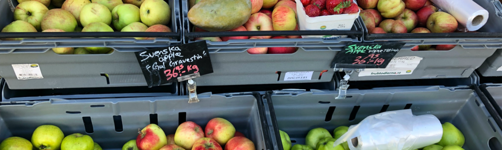 Äpplen på en loppmarknad