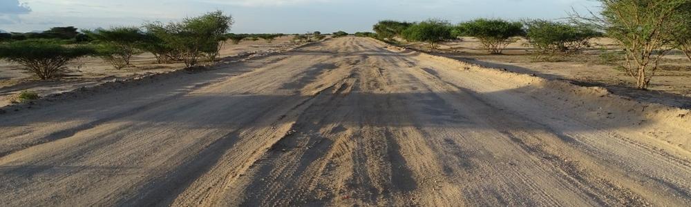 Soon to be paved highway in northern Kenya.