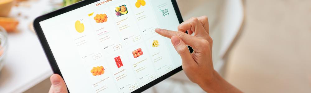 e-shopping with tablet