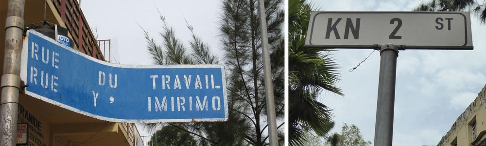 collage, photos of street signs