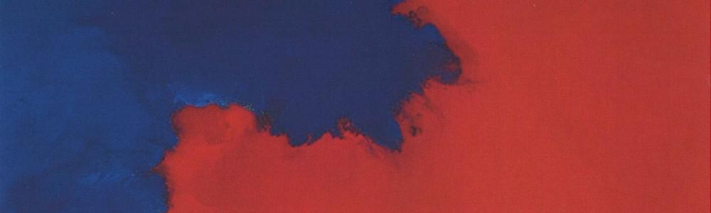 Ett blått färgfält gränsar till ett rött färgfält