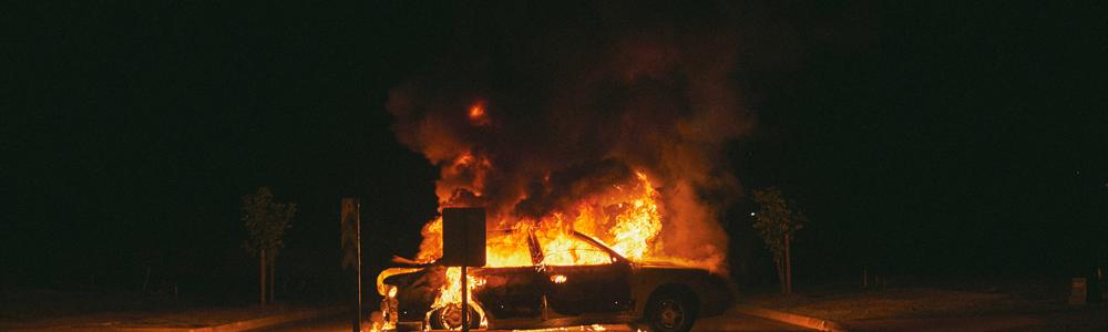 Burning car.