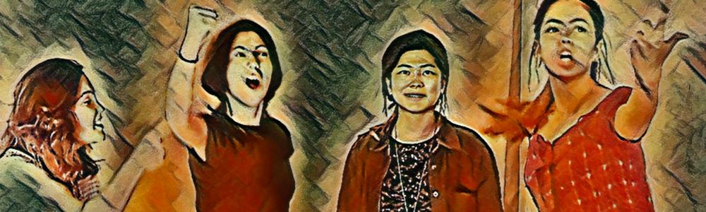 Stiliserad bild på fyra ungdomar