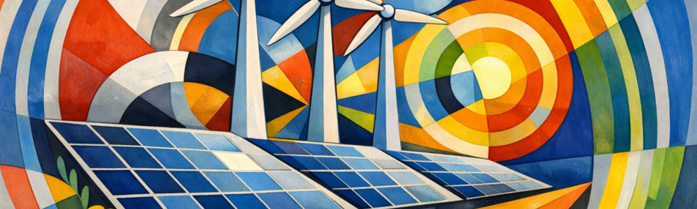 Dekorativ bild - sol- och vindkraft 