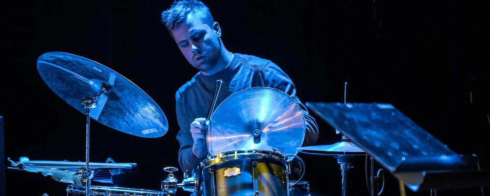 A person playing the drums