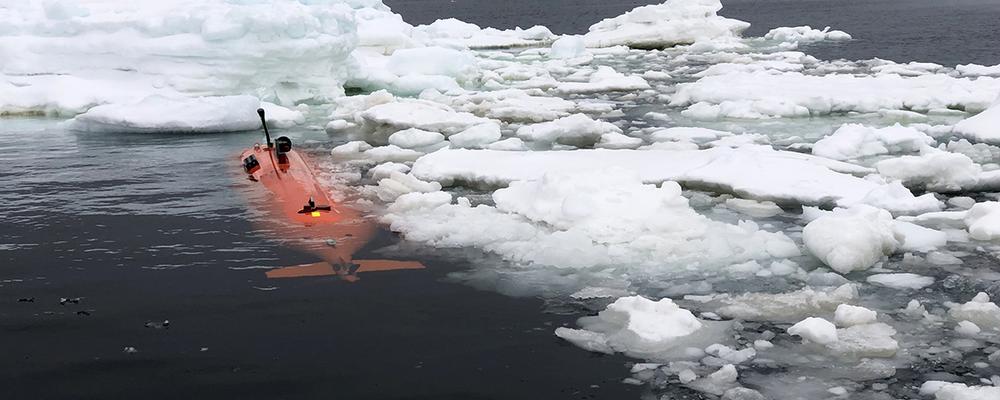 undervattensfarkost i hav med is