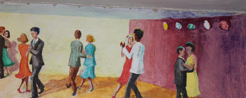 Muralmålning  av dans, Lillhagens (dåvarande) psykiatriska sjukhus