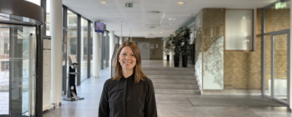 Sofie Fredriksson på plats i Medicinarelängan på Sahlgrenska Akademin