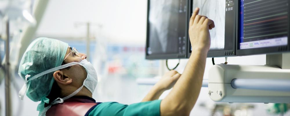 Forskare som analyserar data