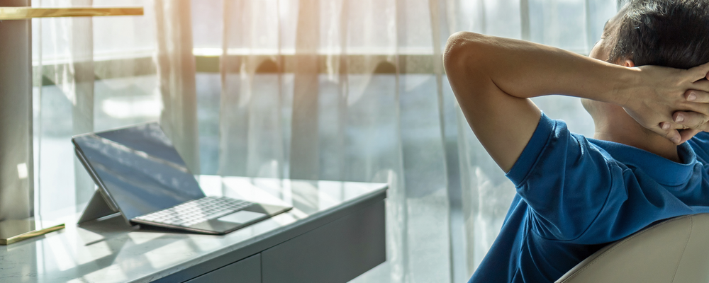 Foto av en person på sin arbetsplats