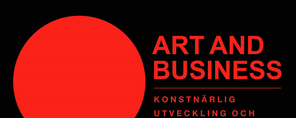 Art and business i röd text på svart bakgrund