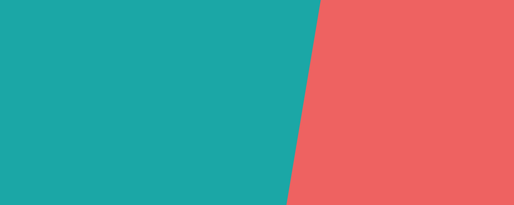Two sides, one in coral and the other one in turquoise