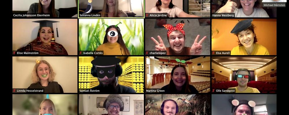 Teacher education students in a zoom-window