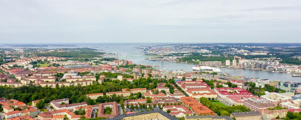 Vy över Göteborgs hamninlopp