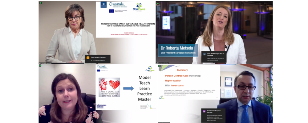Collage of screen shots from the CostCares 2021 conference