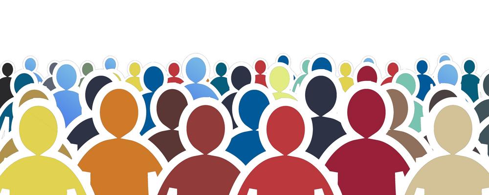 grafisk illustration av en folksamling