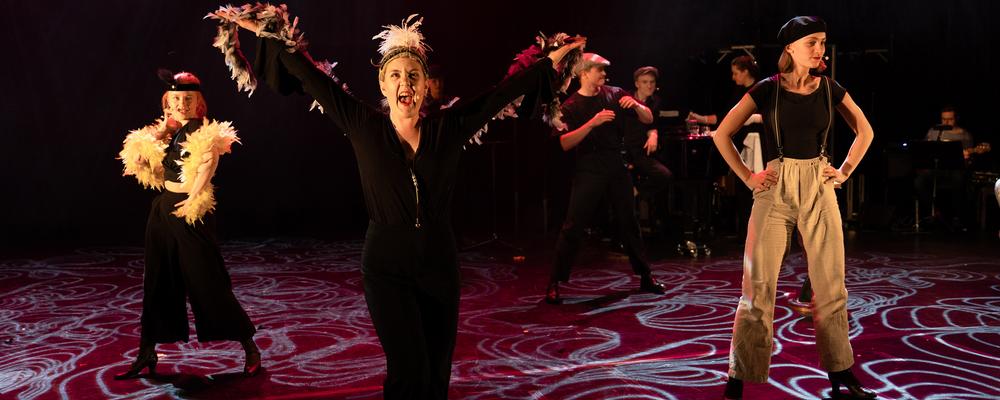 Musical theatre students on stage