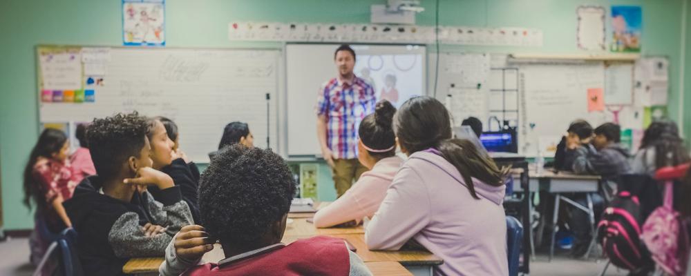 Children and teacher in classroom