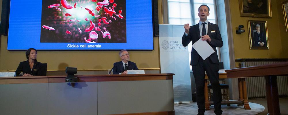 Presskonferens och offentliggörande av Nobelpriset i kemi på Kungl. Vetenskapsakademien