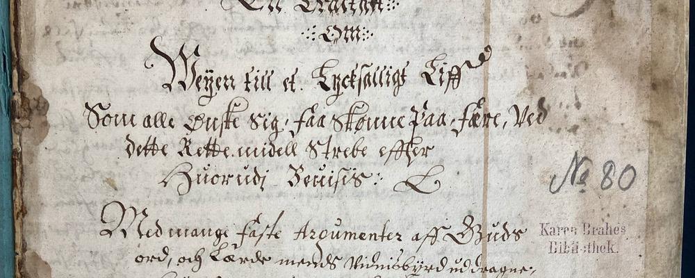 Handskrift av Birgitte Thott på 1600-talet.