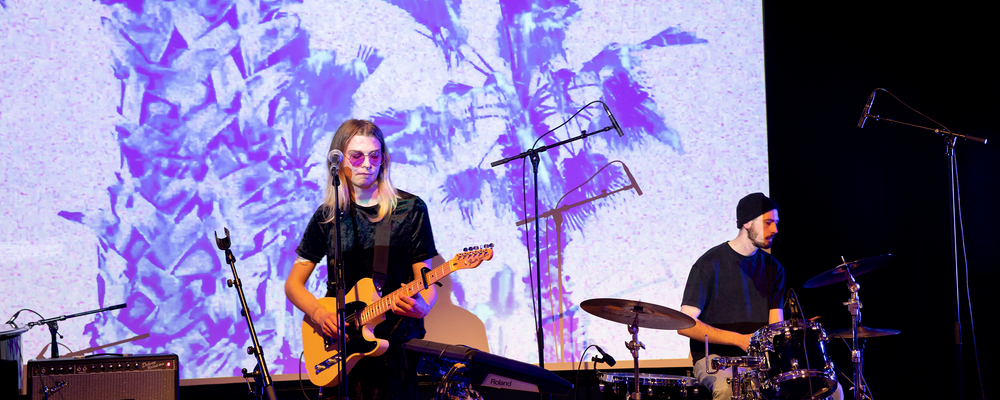 Musicians performing on stage