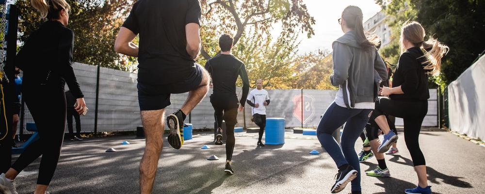 Foto från ett gympapass utomhus