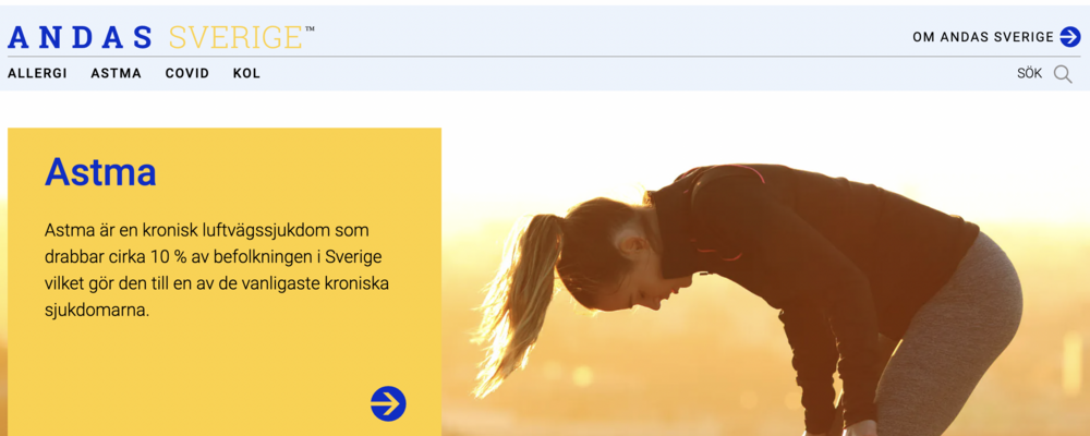 Bild från Andas Sverige - en webbplats om lung- och allergiforskning