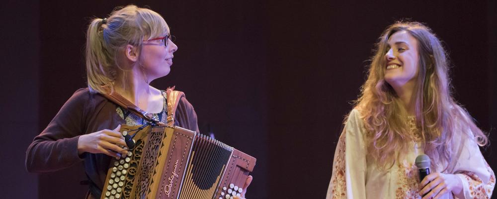 Two persons on stage