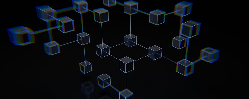 boxes with connecting lines on a black background