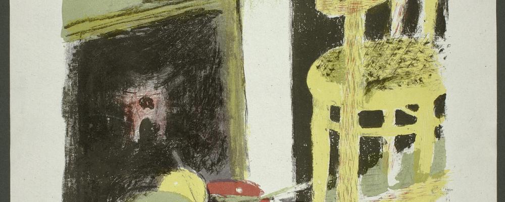 painting of hearth and chair