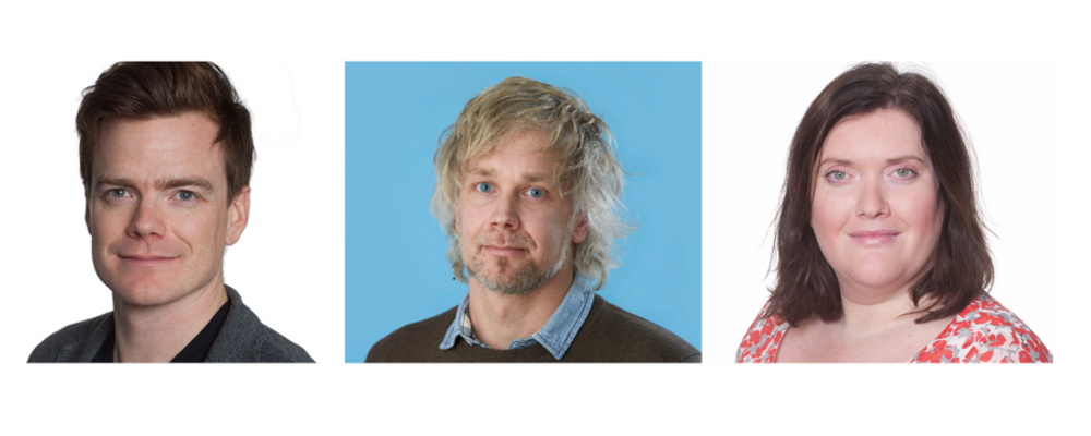 porträtt axel wolf, andreas fors, karolina lindén