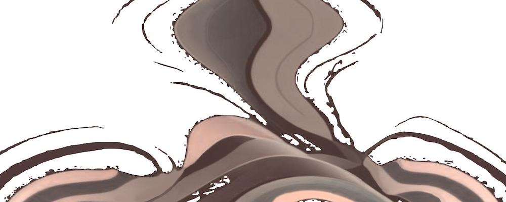 Omslagsillustration till avhandlingen - En abstrakt tolkning av en frontal MR-bild i huvud-hals området. 