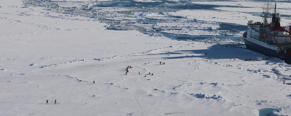 Bild på forskare på havsisen i Arktis