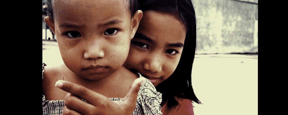 Close up of two children